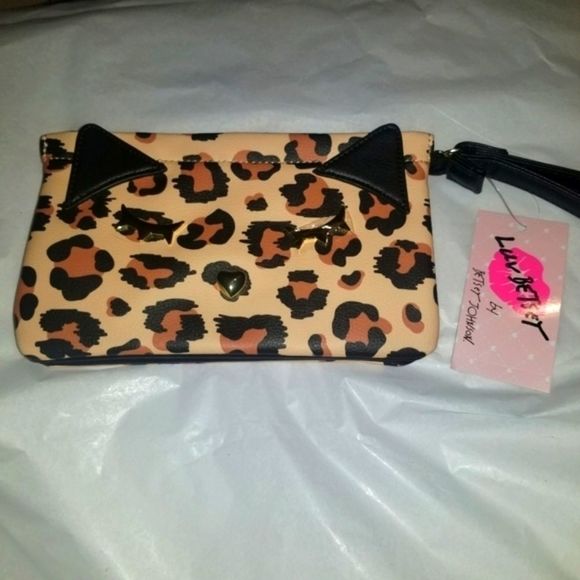 Betsey Johnson Leopard Cat Wristlet - Picture 3 of 6